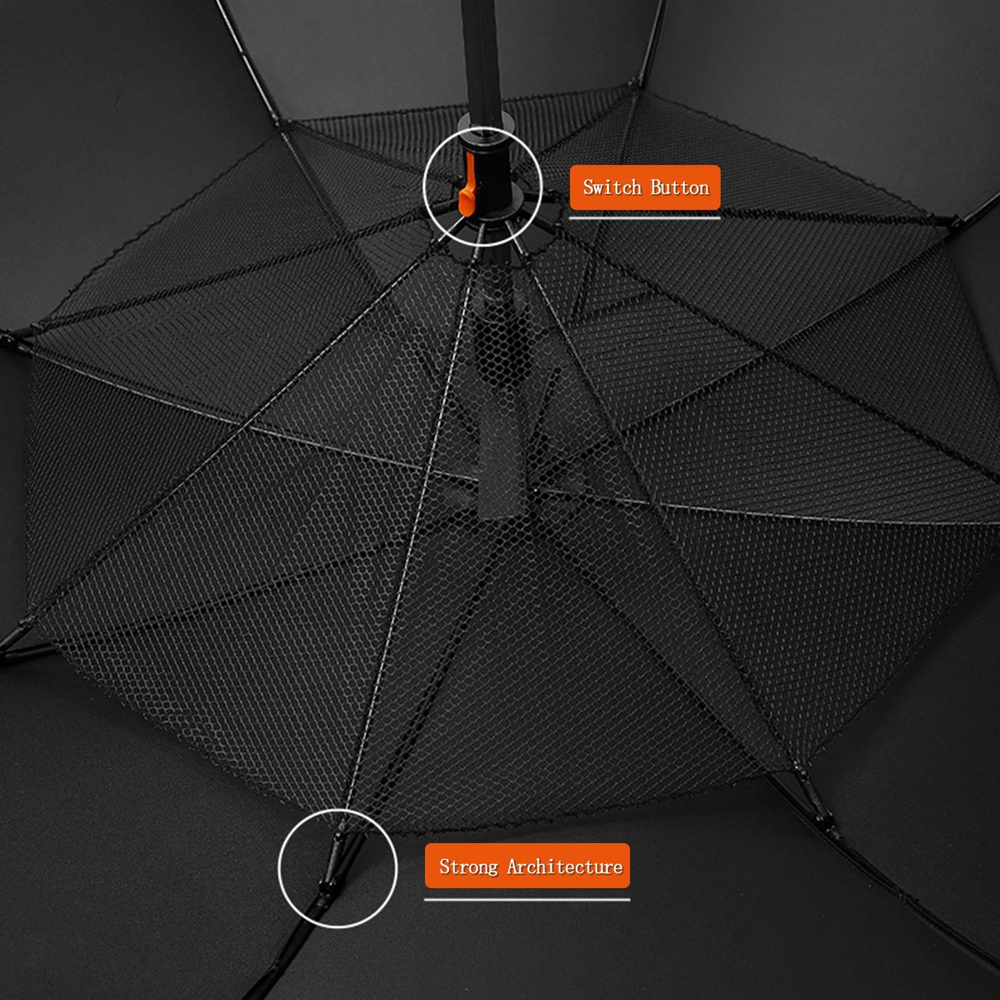 Portable UV Sun Umbrella with Fan, Safety Isolation Mesh, Super Wind Power - USB Rechargeable